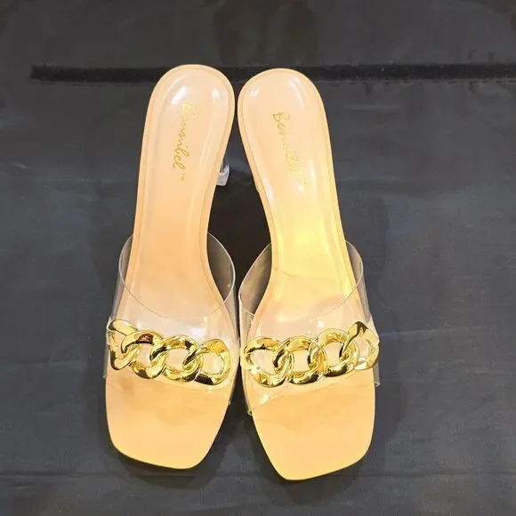 BRAND NEW BONNILEL CLEAR OPEN-TOE WOMEN'S SANDAL - Picture 3 of 16